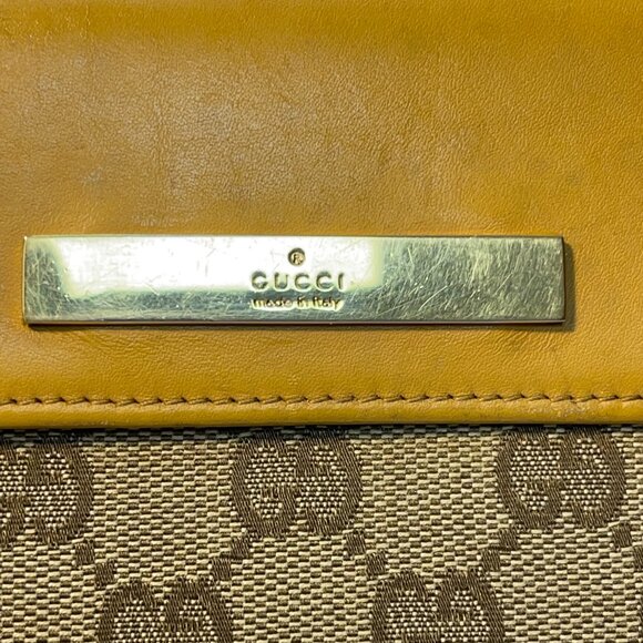 Gucci Vintage Leather and Canvas Double Hook Long Wallet - Preowned - Picture 7 of 15